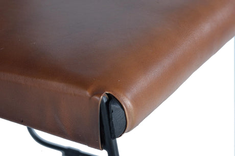 Giner and Colomer  Set Of 2 Leather Upholstered Chairs With Metal (Iron) Legs