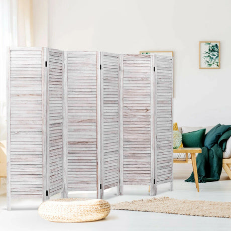 6 Panels Classic Venetian Wooden Slat Room Screen