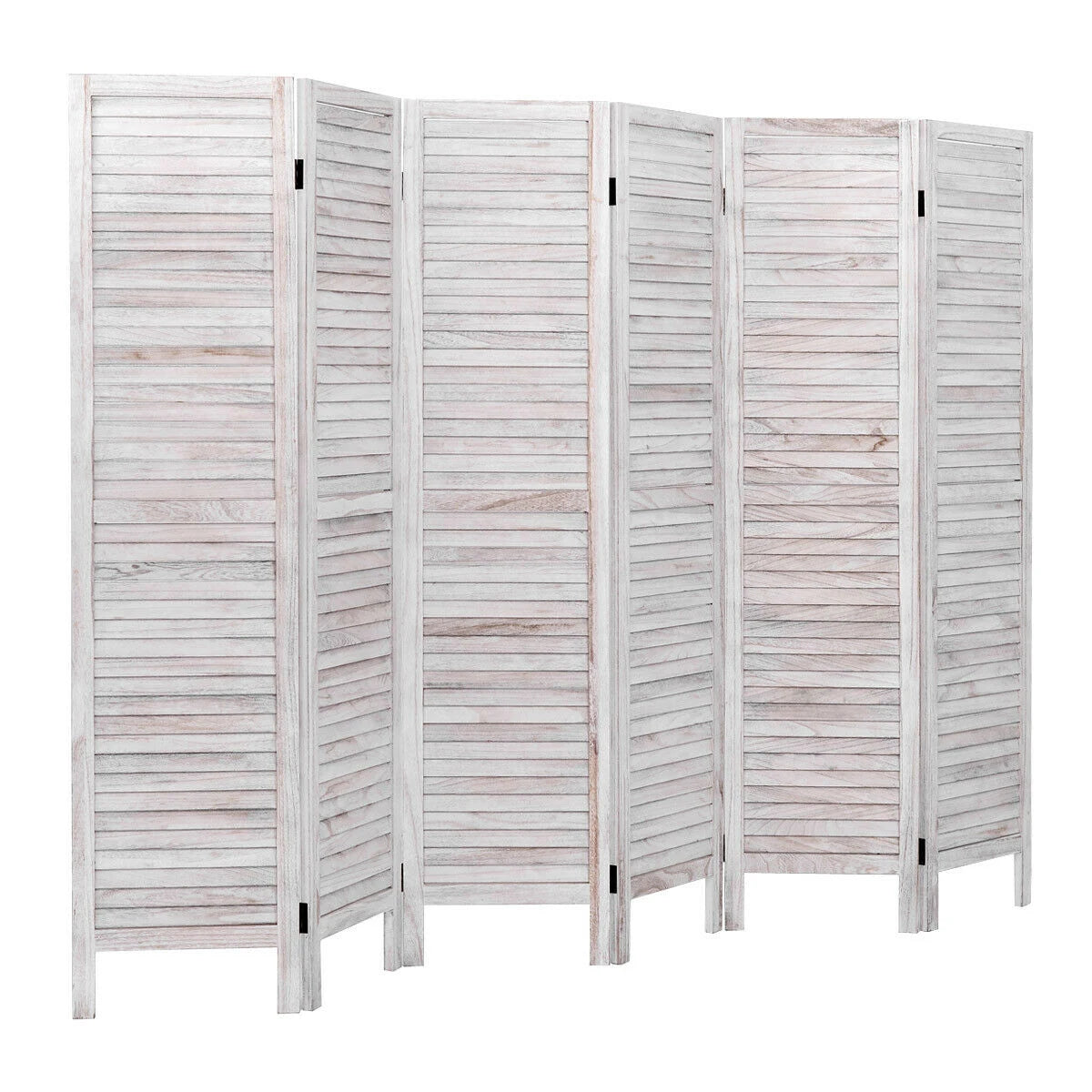 6 Panels Classic Venetian Wooden Slat Room Screen