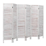 6 Panels Classic Venetian Wooden Slat Room Screen