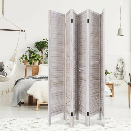 6 Panels Classic Venetian Wooden Slat Room Screen