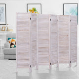 6 Panels Classic Venetian Wooden Slat Room Screen