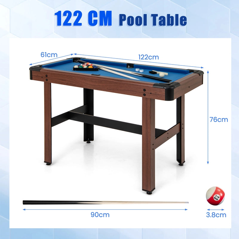 1.2M Wooden Billiard Game Table with Full Set of Balls-Blue