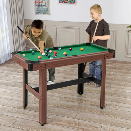 1.2M Wooden Billiard Game Table with Full Set of Balls-Green