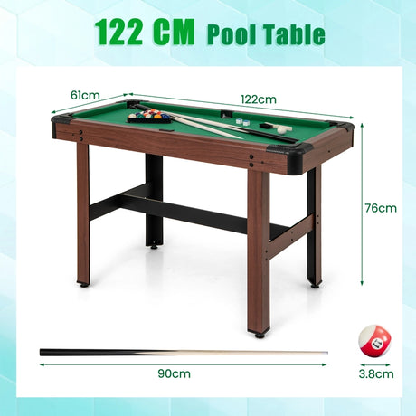 1.2M Wooden Billiard Game Table with Full Set of Balls-Green