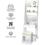 3-in-1 Vanity Set with Flip Top Mirror & Stool for Small Spaces