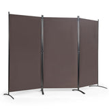3-Panel Room Divider Folding Privacy Partition Screen for Office Room-Brown