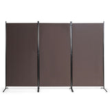 3-Panel Room Divider Folding Privacy Partition Screen for Office Room-Brown