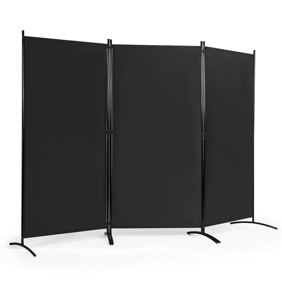 3-Panel Room Divider Folding Privacy Partition Screen for Office Room-Black