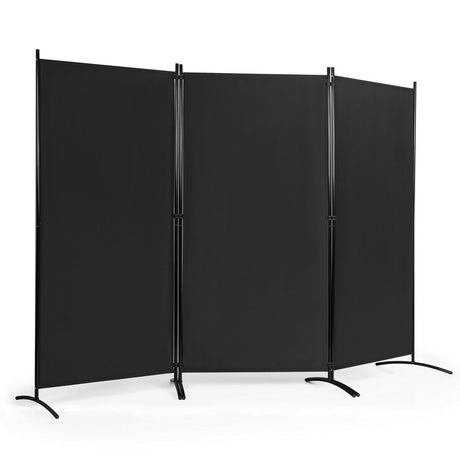 3-Panel Room Divider Folding Privacy Partition Screen for Office Room-Black