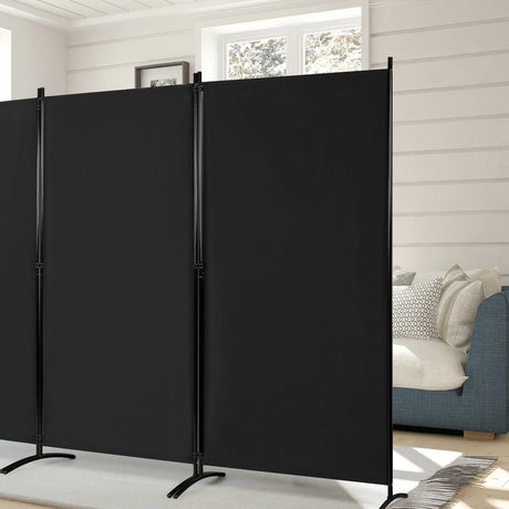 3-Panel Room Divider Folding Privacy Partition Screen for Office Room-Black