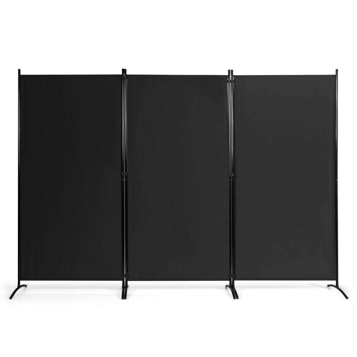 3-Panel Room Divider Folding Privacy Partition Screen for Office Room-Black