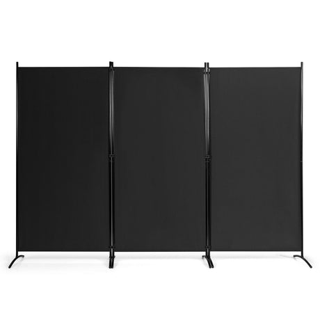 3-Panel Room Divider Folding Privacy Partition Screen for Office Room-Black