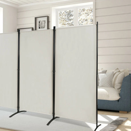 3-Panel Room Divider Folding Privacy Partition Screen for Office Room-White