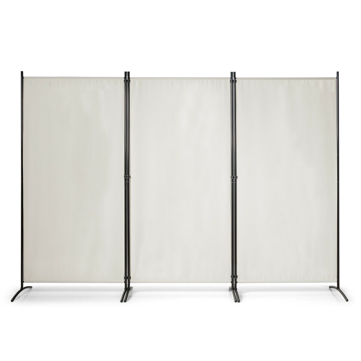 3-Panel Room Divider Folding Privacy Partition Screen for Office Room-White