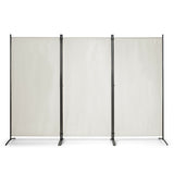 3-Panel Room Divider Folding Privacy Partition Screen for Office Room-White