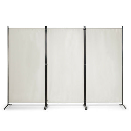 3-Panel Room Divider Folding Privacy Partition Screen for Office Room-White