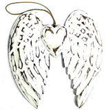 Hand Crafted Double Angel Wing & Heart - 24cm