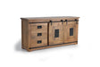 Giner and Colomer - Mango Wood Sideboard With 2 Sliding Doors, 3 Drawers & Metal Accents