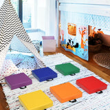 6 Piece 15 Inche Square Toddler Floor Cushions Flexible Soft Foam Seating with Handles-Color