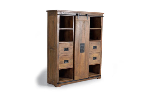 Giner and Colomer - Mango Wood Pantry With 1 Sliding Door & 4 Drawers