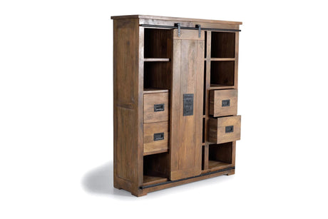 Giner and Colomer - Mango Wood Pantry With 1 Sliding Door & 4 Drawers