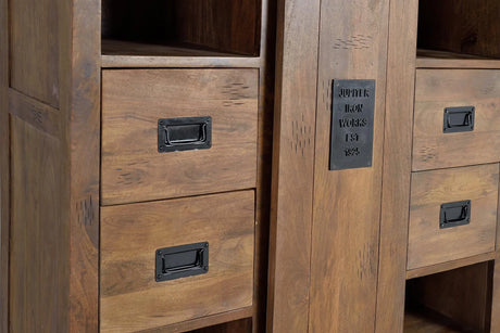 Giner and Colomer - Mango Wood Pantry With 1 Sliding Door & 4 Drawers