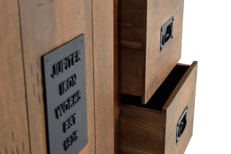 Giner and Colomer - Mango Wood Pantry With 1 Sliding Door & 4 Drawers