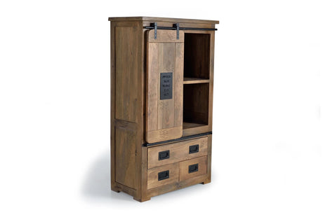 Giner and Colomer - Mango Wood Shelf Unit With 1 Sliding Door & 3 Drawers