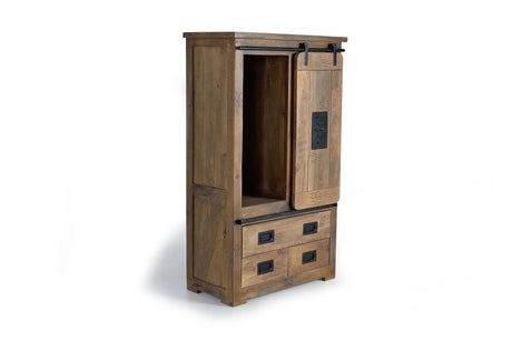 Giner and Colomer - Mango Wood Shelf Unit With 1 Sliding Door & 3 Drawers