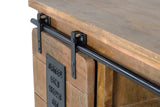 Giner and Colomer - TV / Console Furniture With 1 Sliding Door In Mango Wood & Metal Details