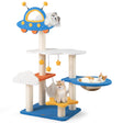 49 Inches Tall Cat Tree with UFO Top Perch Space Capsule and Sisal Scratching Posts-Blue