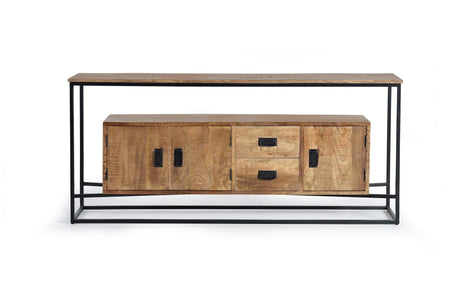Giner and Colomer - Mango Wood & Metal Sideboard With 3 Doors & 2 Drawers