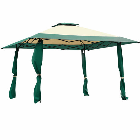13 Feet x 13 Feet Pop Up Canopy Tent Instant Outdoor Folding Canopy Shelter-Green