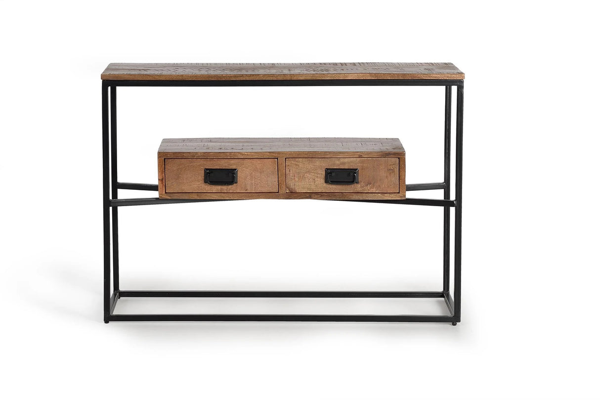 Giner and Colomer - Mango Wood & Metal Drawer Console