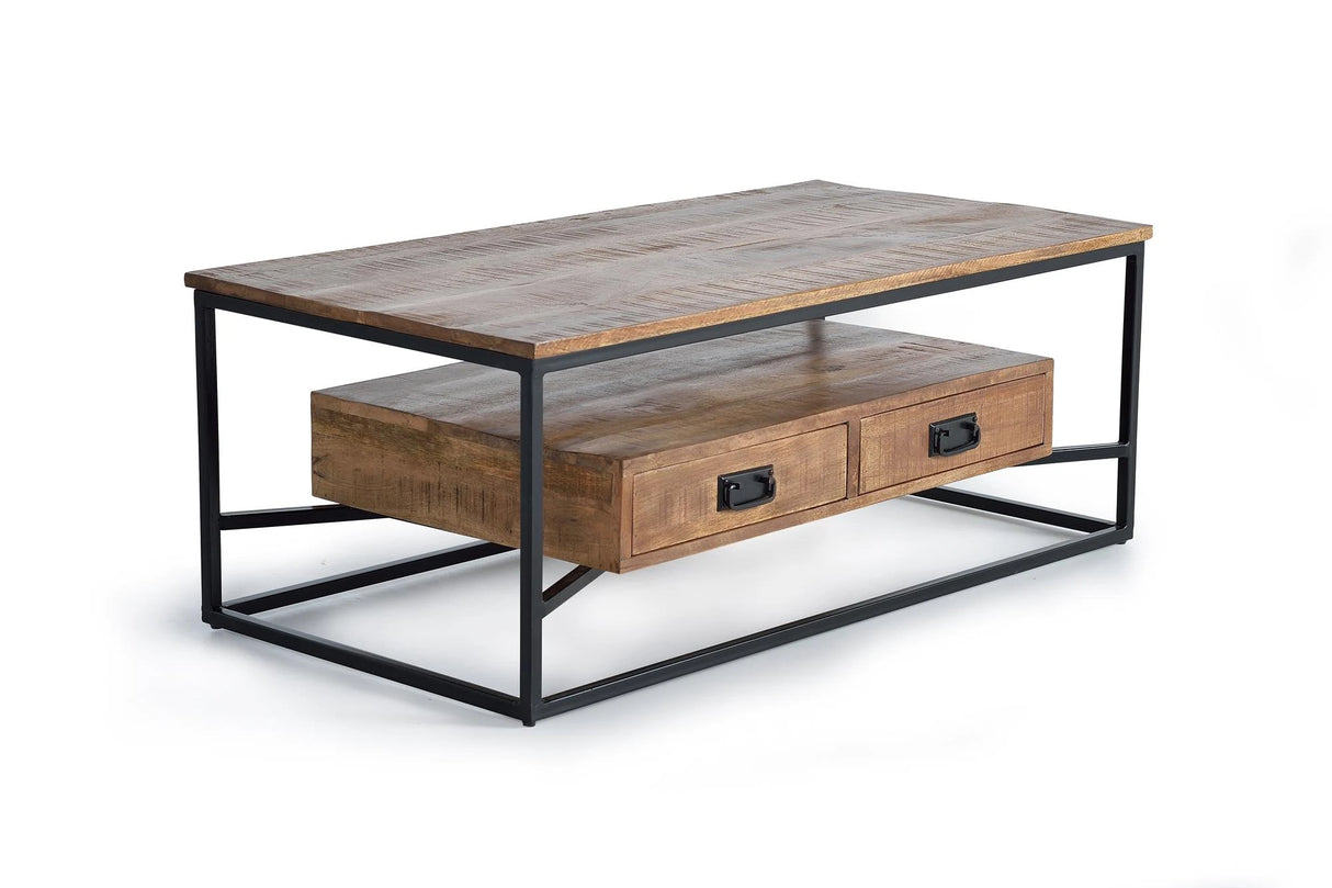 Giner and Colomer - Mango Wood & Metal Coffee Table With 2 Drawers