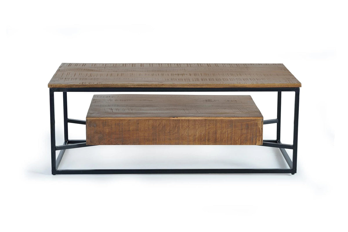 Giner and Colomer - Mango Wood & Metal Coffee Table With 2 Drawers