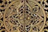 Giner and Colomer - 4-Door Mango Wood Sideboard With Hand-Carved Gold-Leaf Doors