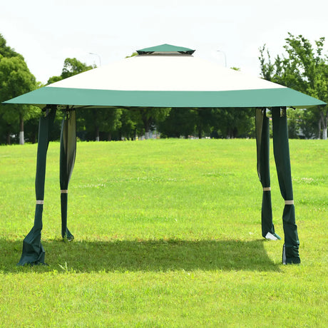 13 Feet x 13 Feet Pop Up Canopy Tent Instant Outdoor Folding Canopy Shelter-Green