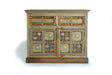 Giner and Colomer - Acacia Wood Chest With 2 Doors, 2 Drawers & Bronze/Ceramic Details