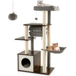 53 Inch Cat Tree with Condo and Swing Tunnel-Gray