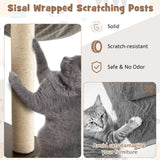 53 Inch Cat Tree with Condo and Swing Tunnel-Gray