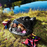 2 Person Waterproof Sleeping Bag with 2 Pillows-Black