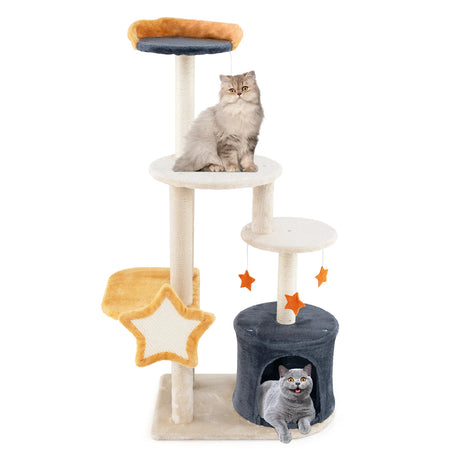 128cm Multi-level Cute Cat Tree for Indoor Cats