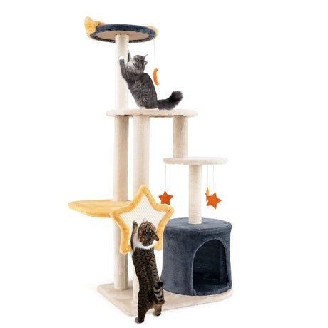 128cm Multi-level Cute Cat Tree for Indoor Cats