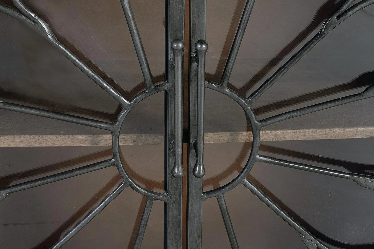 Giner and Colomer - 4-Door Mango Wood Sideboard With Metal Doors & Interior Shelves