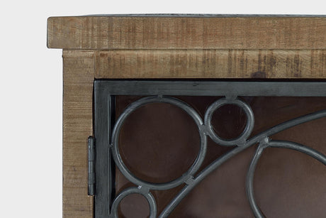 Giner and Colomer - 4-Door Mango Wood Sideboard With Metal Doors & Interior Shelves