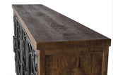 Giner and Colomer - 4-Door Mango Wood Sideboard With Metal Doors & Interior Shelves