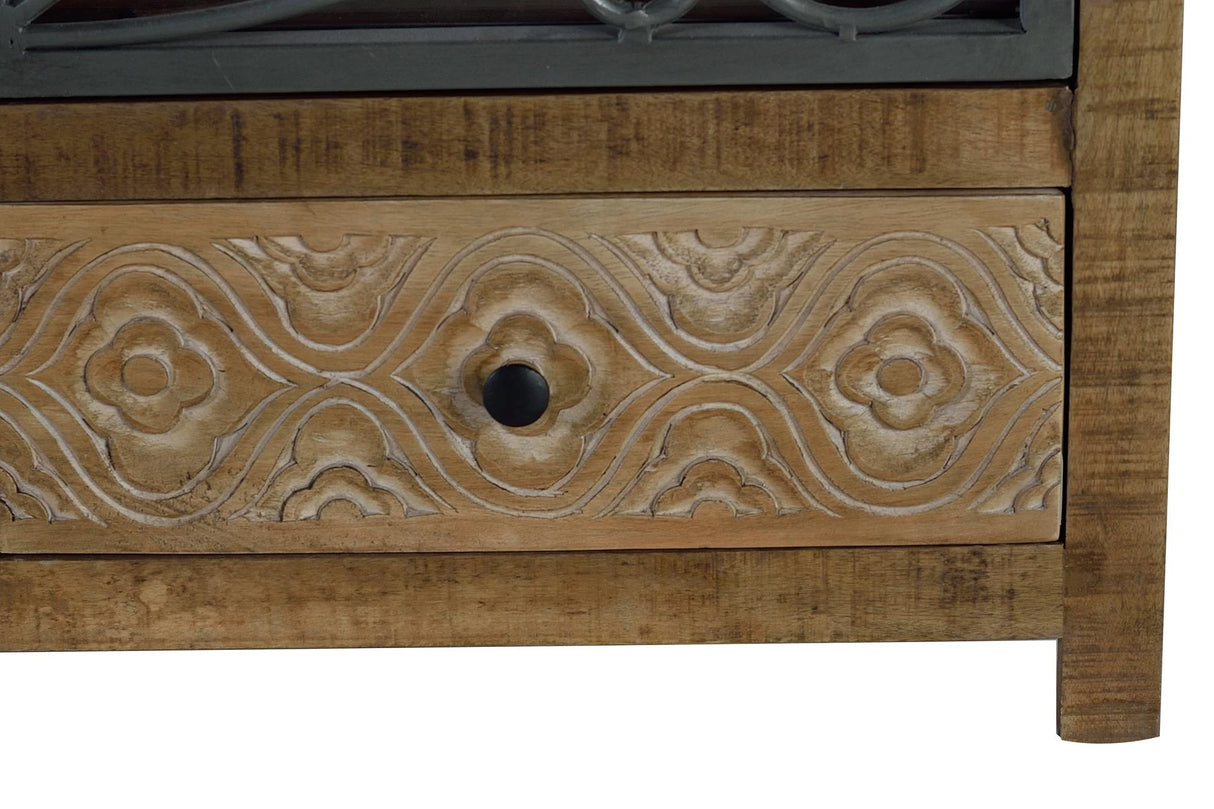 Giner and Colomer - 4-Door Mango Wood Sideboard With Metal Doors