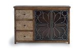 Giner and Colomer - Mango Wood Sideboard With 3 Drawers & 2 Metal Doors